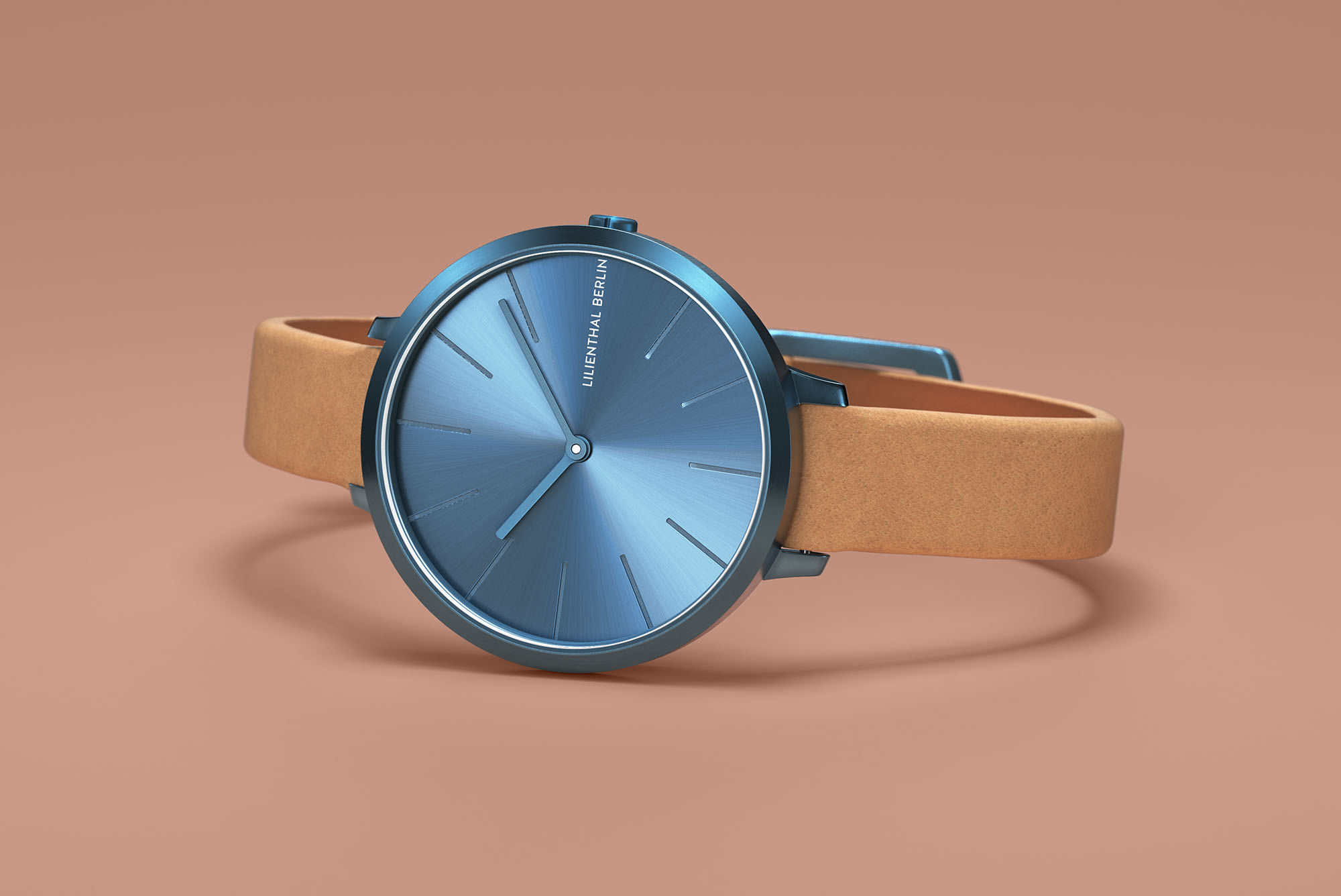 Rosalux Sky Blue - Leder Hellbraun