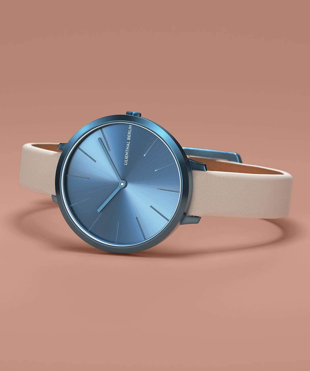 Rosalux Sky Blue - Leder Perlweiß