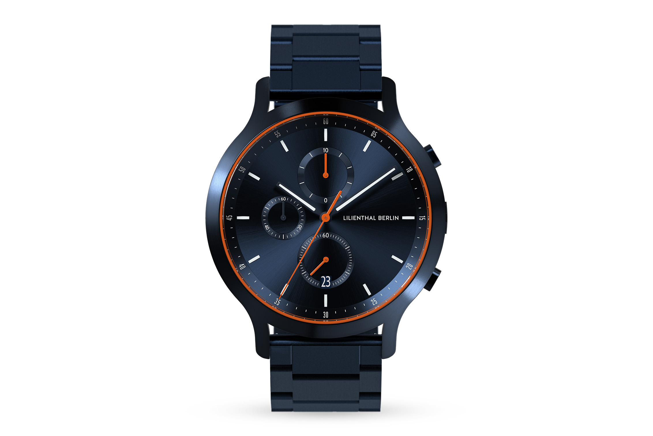 Chronograph Blue Orange - Edelstahl Blau