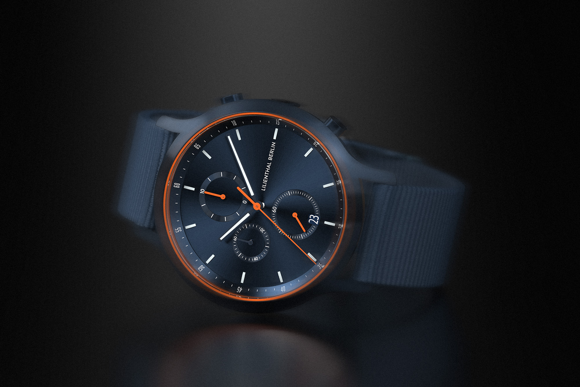 Chronograph Blue Orange - Recycled PET Blau