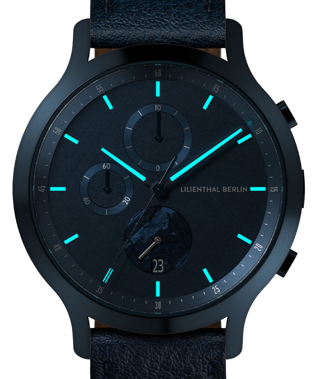 Chronograph Stellar Blue - skóra granatowy