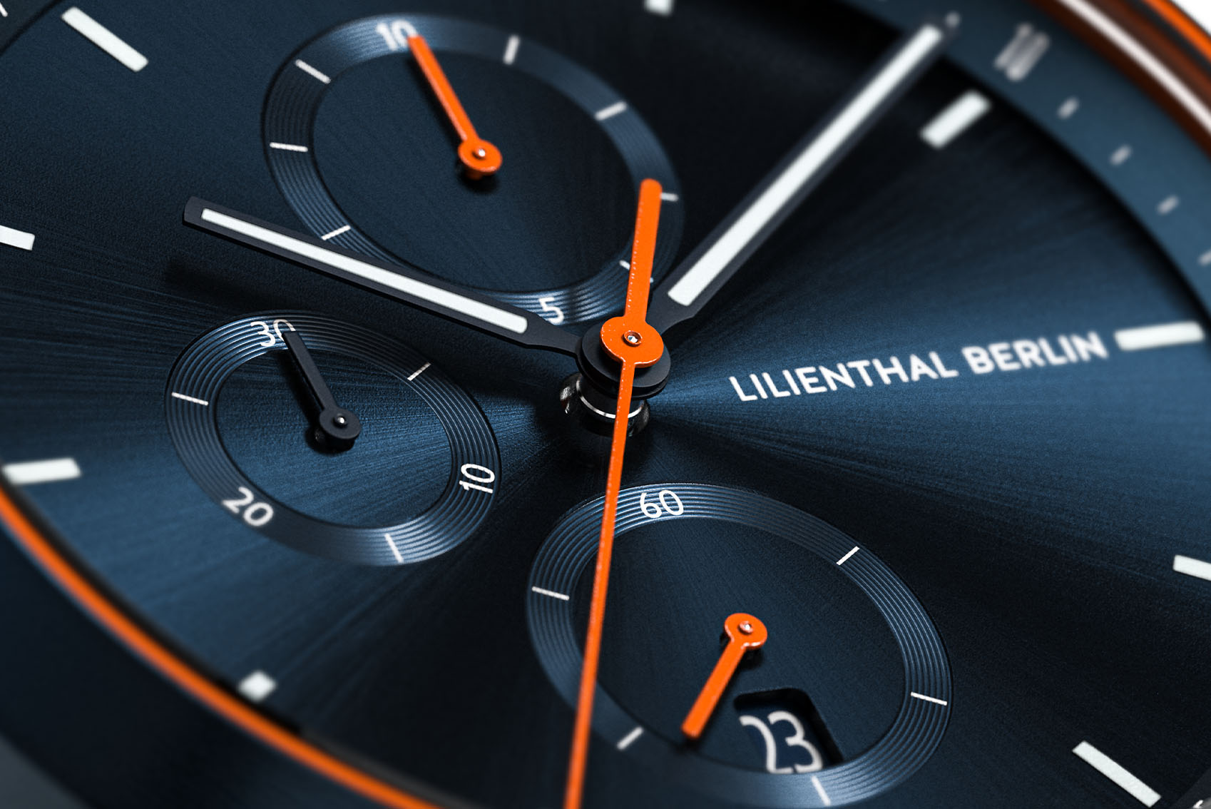 Chronograph Blue Orange - washpaper jasnobrazowy