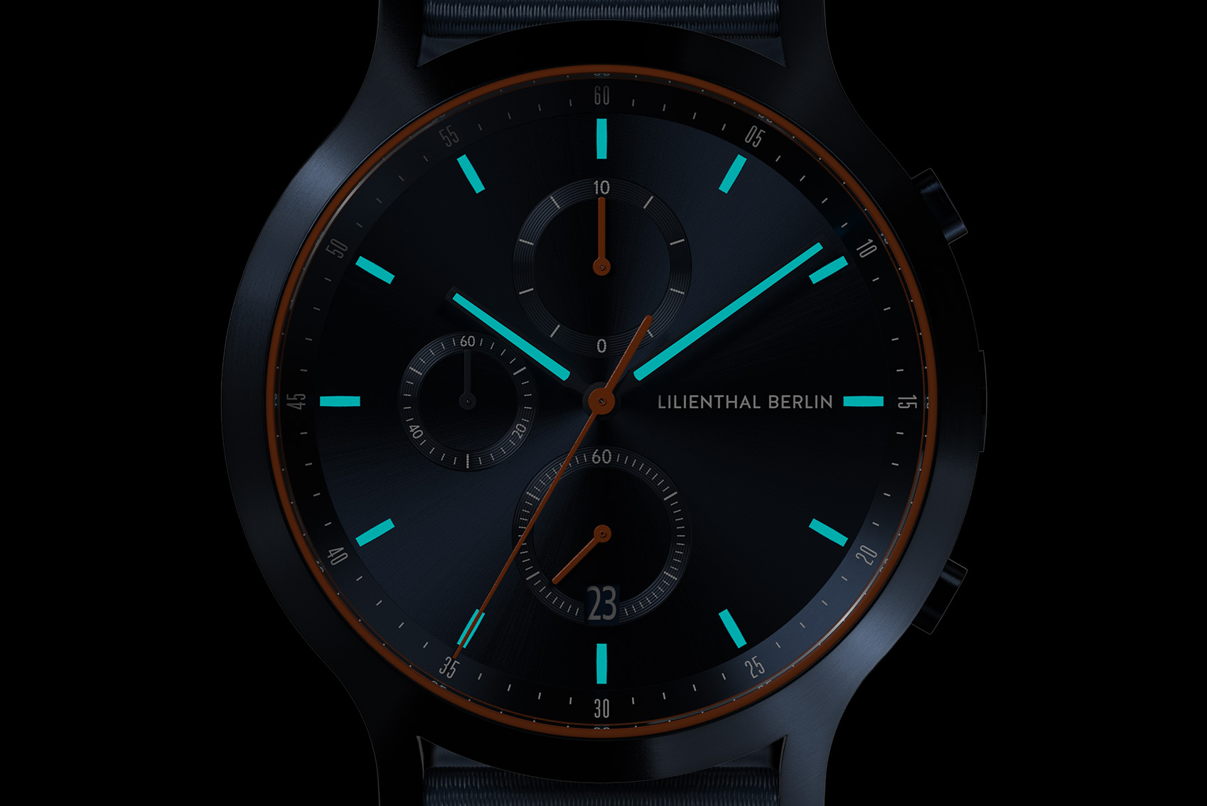 Chronograph Blue Orange - Recycled PET Blau