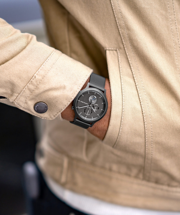 Chronograph Limited Edition Meteorite mesh dark Lilienthal Berlin