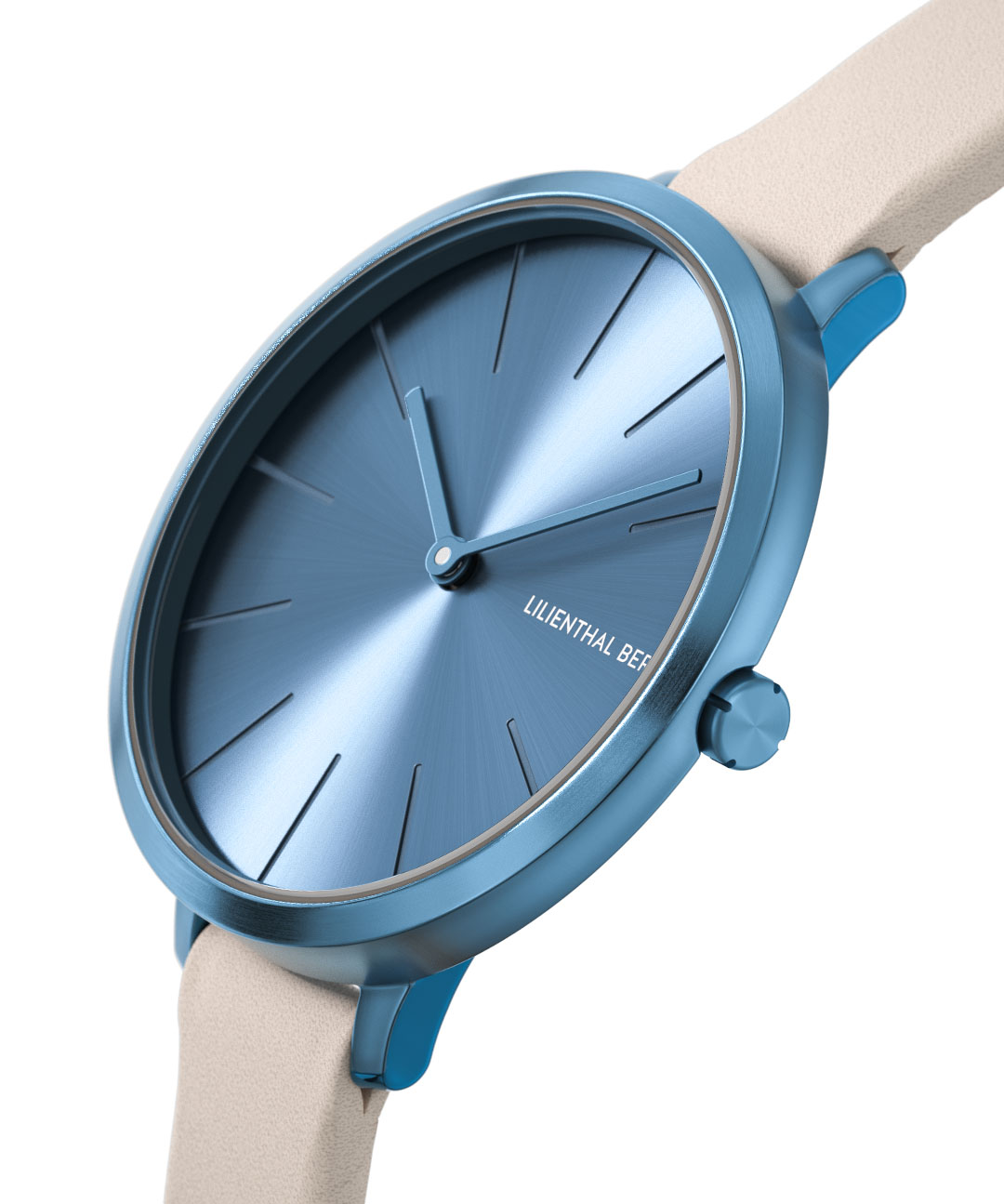 Rosalux Sky Blue - Leder Perlweiß