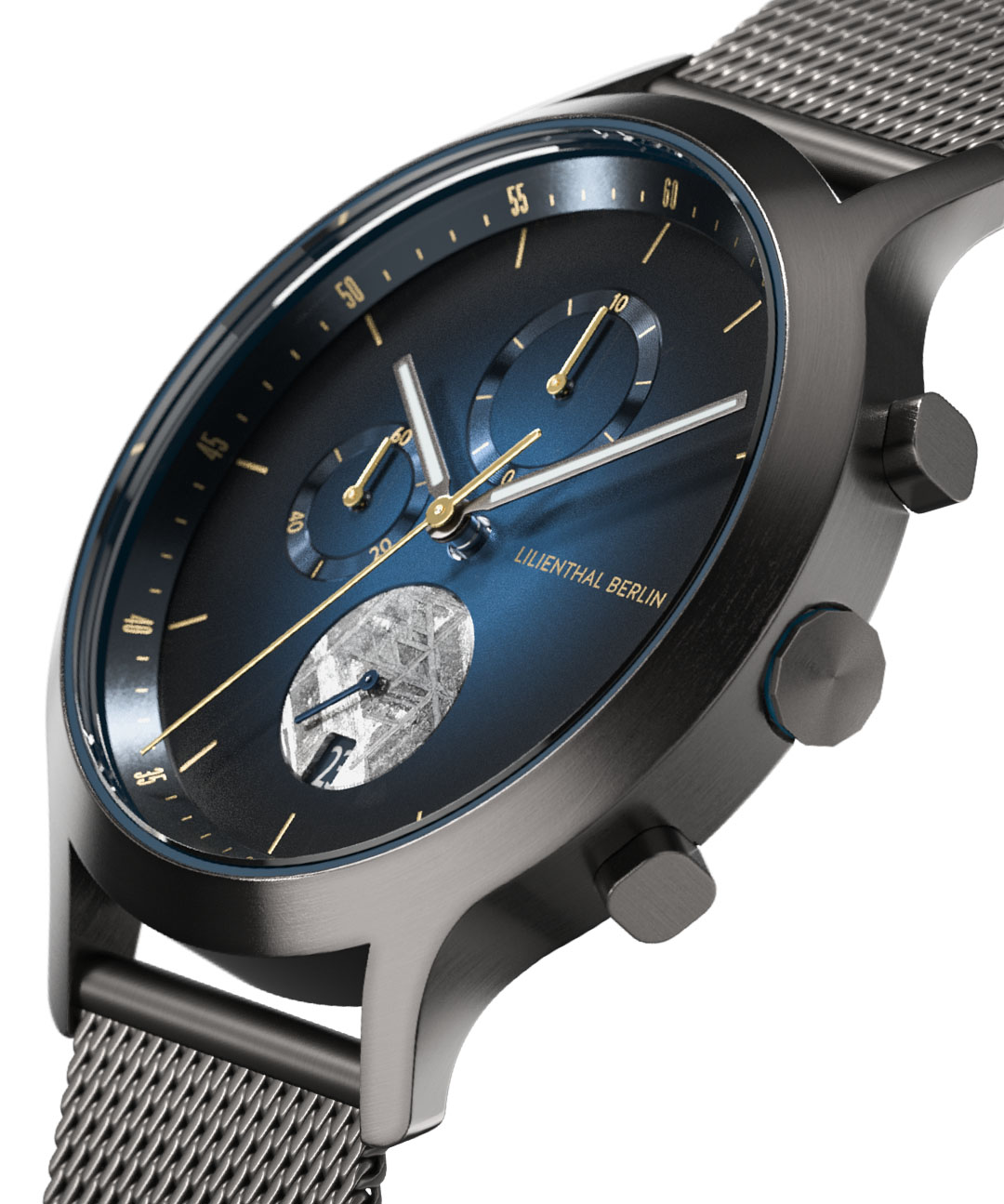 Chronograph Midnight Gold - Mesh Anthrazit
