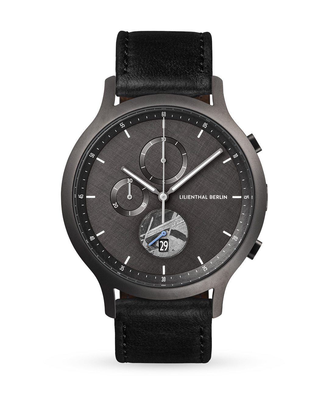 Chronograph Meteorite I - Leder Schwarz