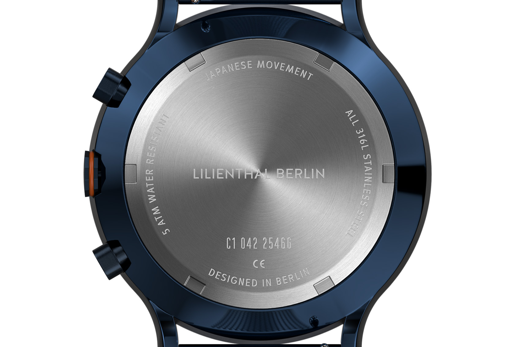 Chronograph Blue Orange - Mesh Blau