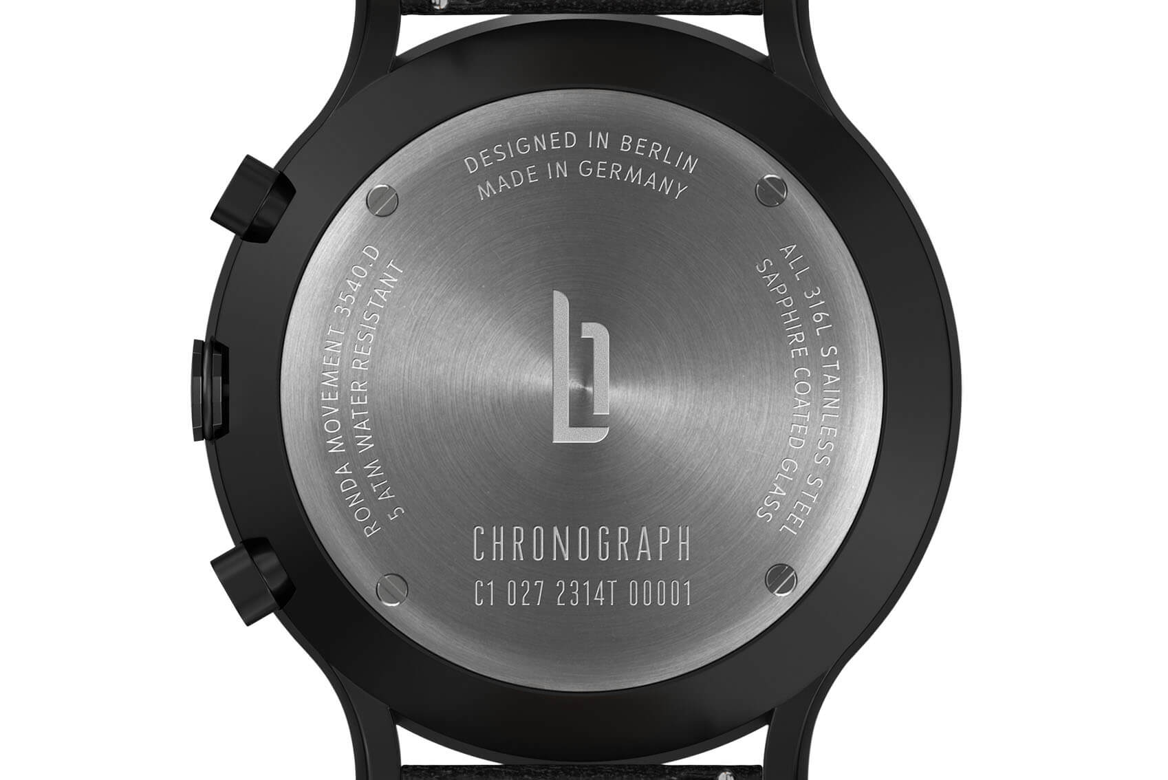 Chronograph Shadow - Leder Schwarz