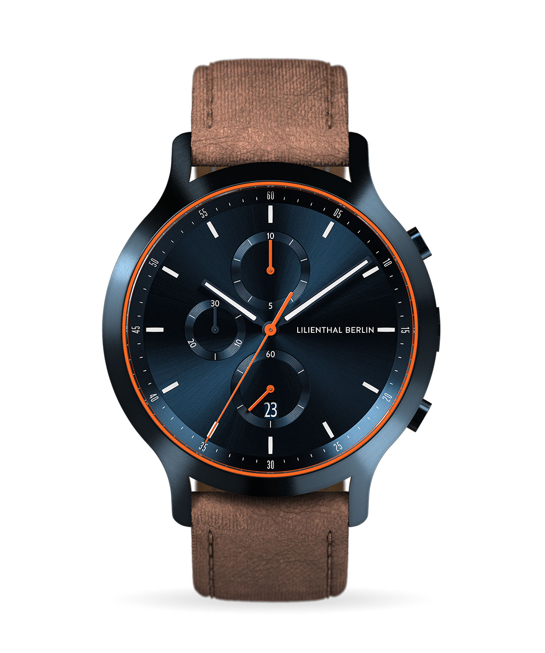 Chronograph Blue Orange - washpaper jasnobrazowy