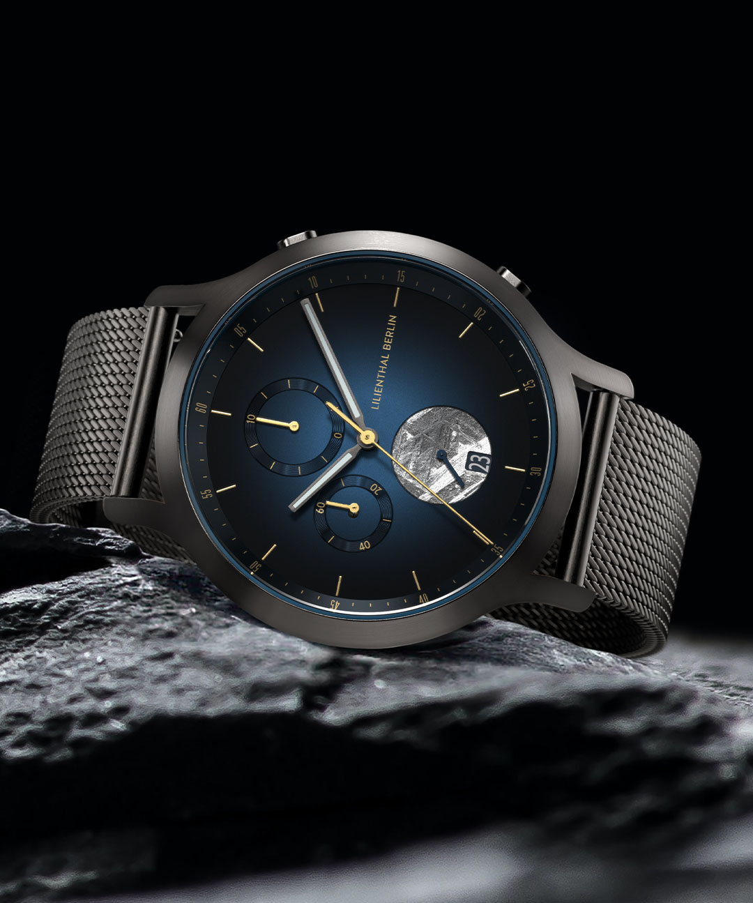 Chronograph Midnight Gold - Mesh Anthrazit