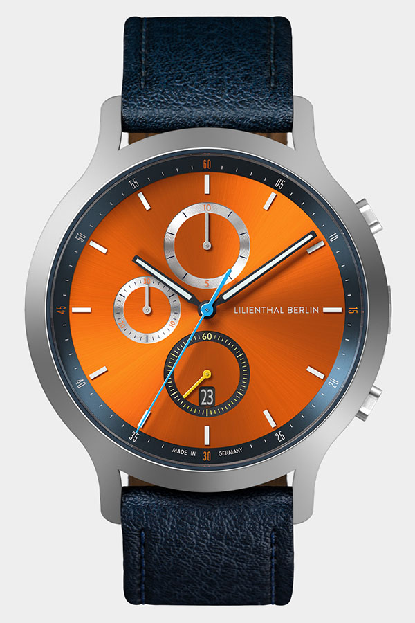Chronograph Vibrant Orange Lilienthal Berlin Preisgekrönte Designs