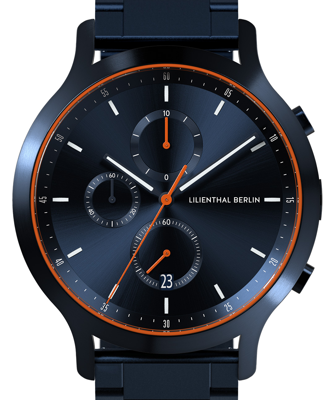Chronograph Blue Orange - Edelstahl Blau