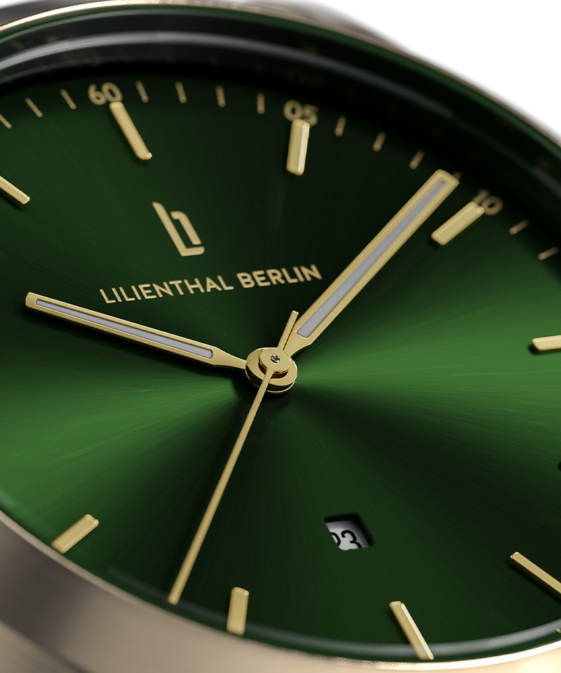 Huxley Beige Gold Green - Leather dark brown