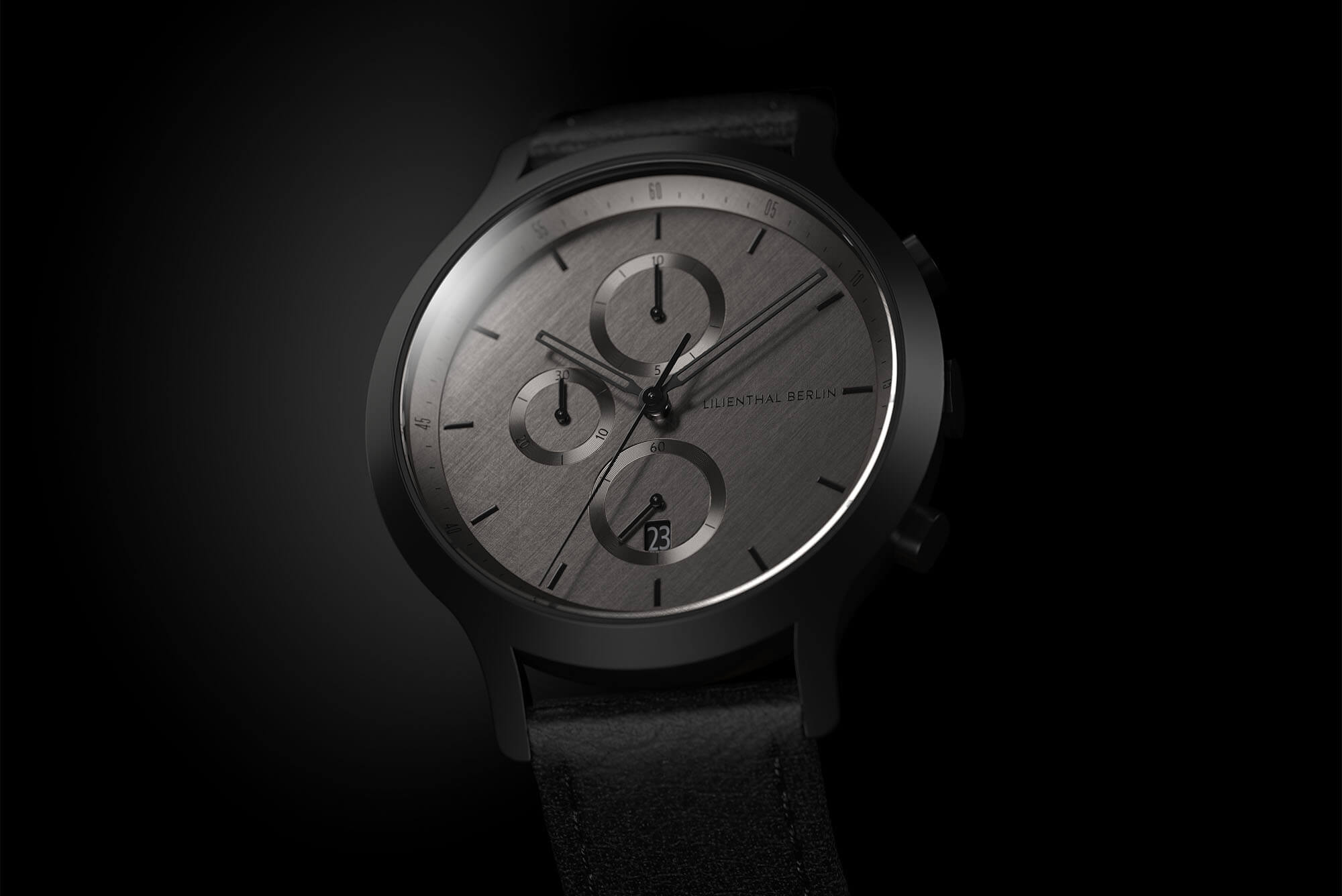 Chronograph Shadow - Leder Schwarz