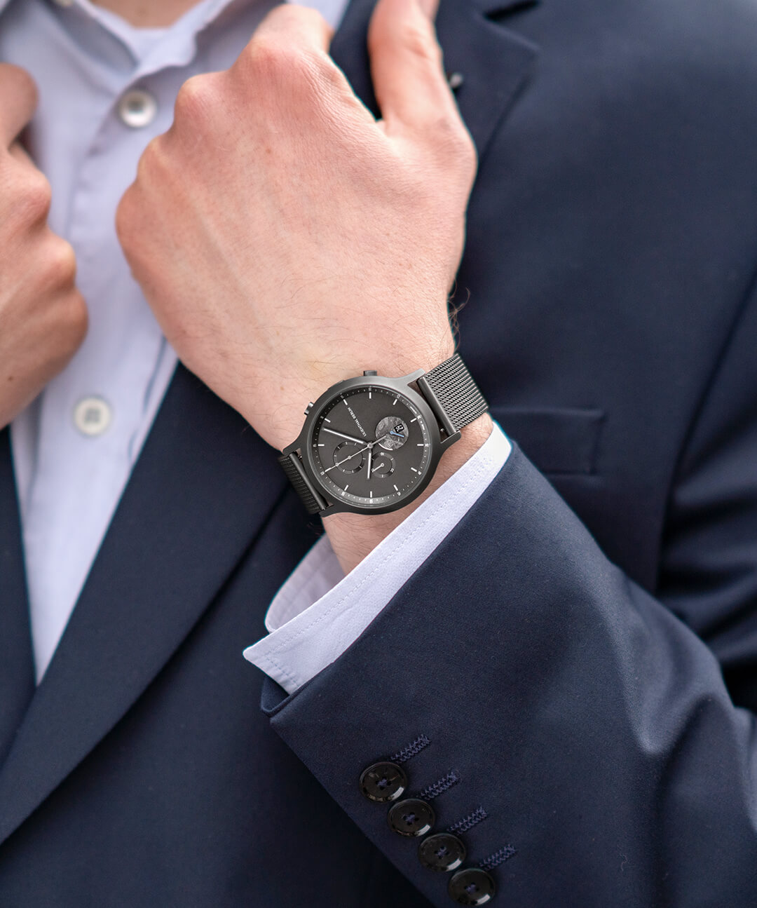 Chronograph Limited Edition Meteorite mesh dark Lilienthal Berlin