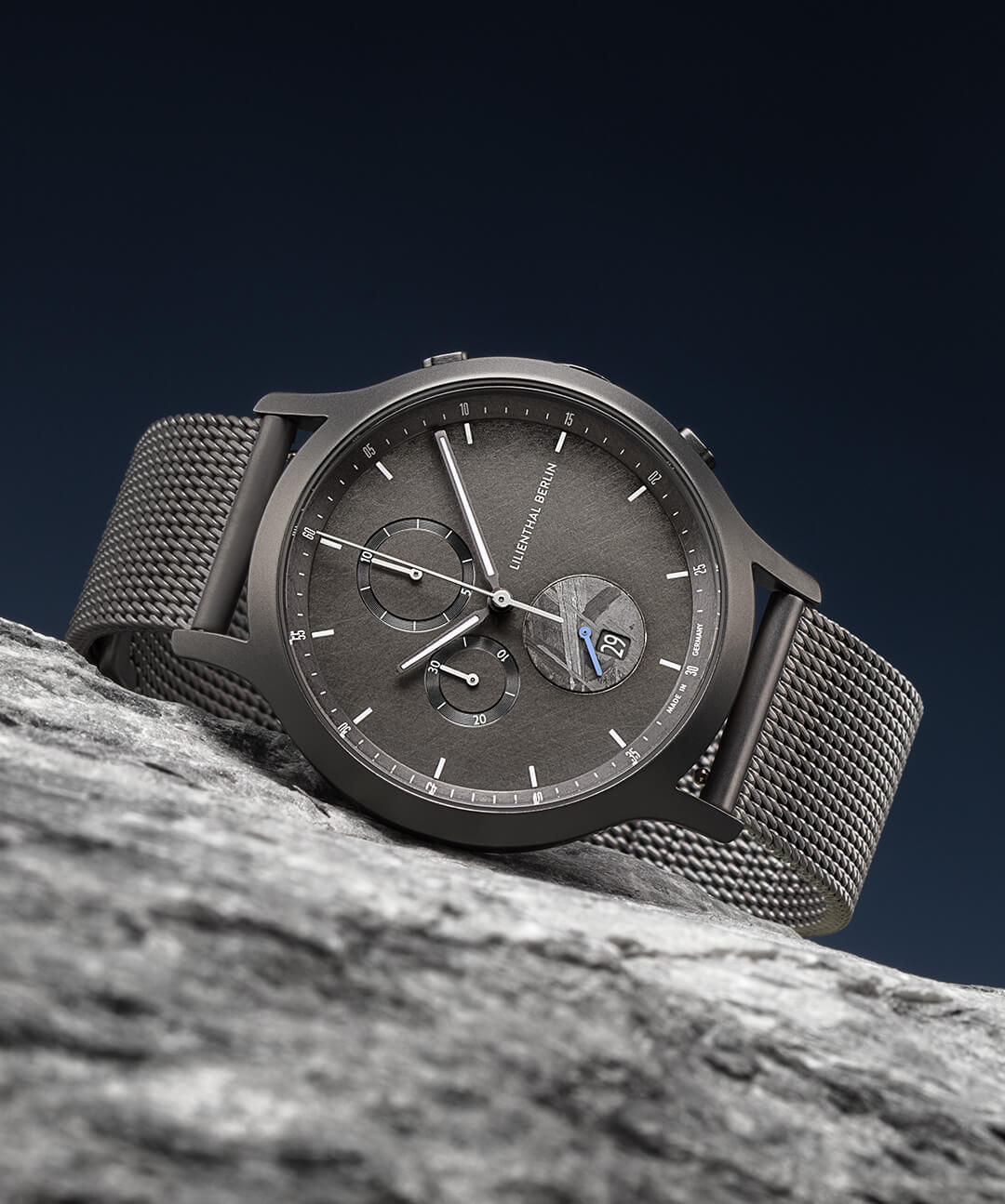 Chronograph Limited Edition Meteorite Mesh dark Lilienthal Berlin