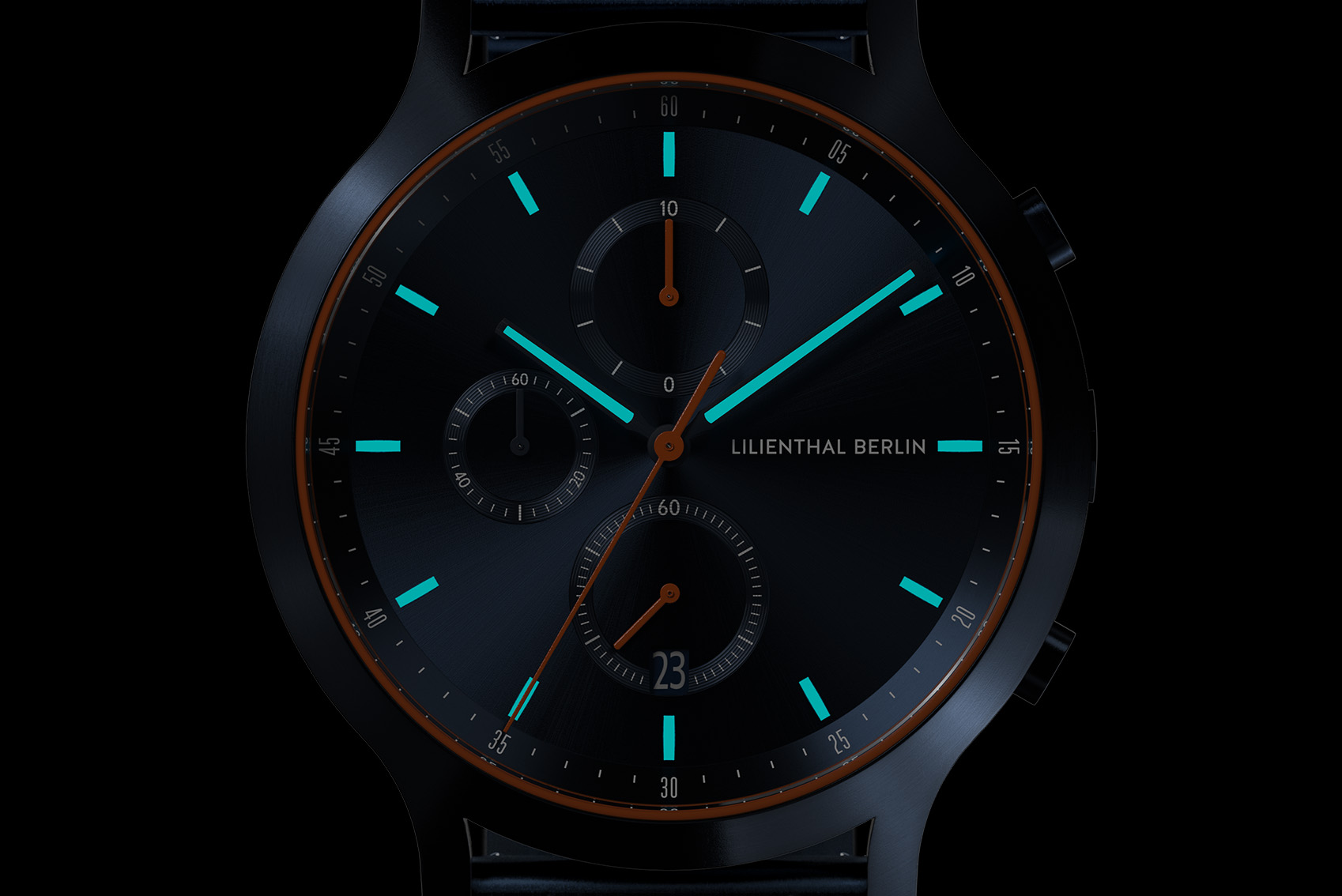 Chronograph Blue Orange - Edelstahl Blau