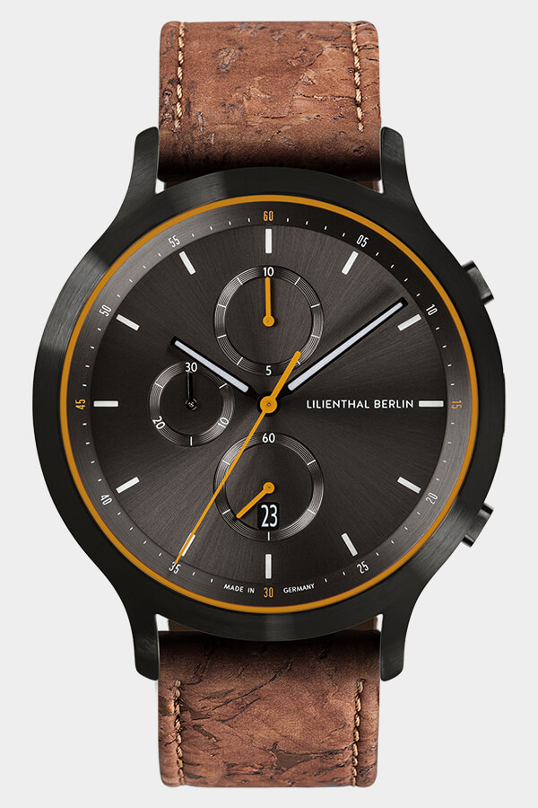 Chronograph Black Orange cork marble bronze Lilienthal Berlin