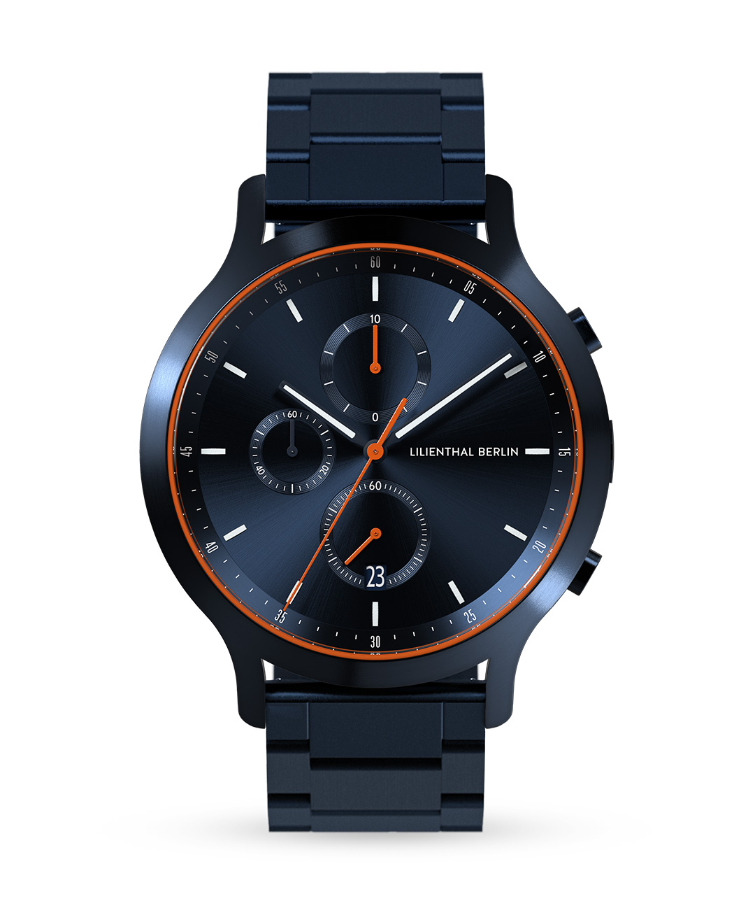 Chronograph Blue Orange - Edelstahl Blau