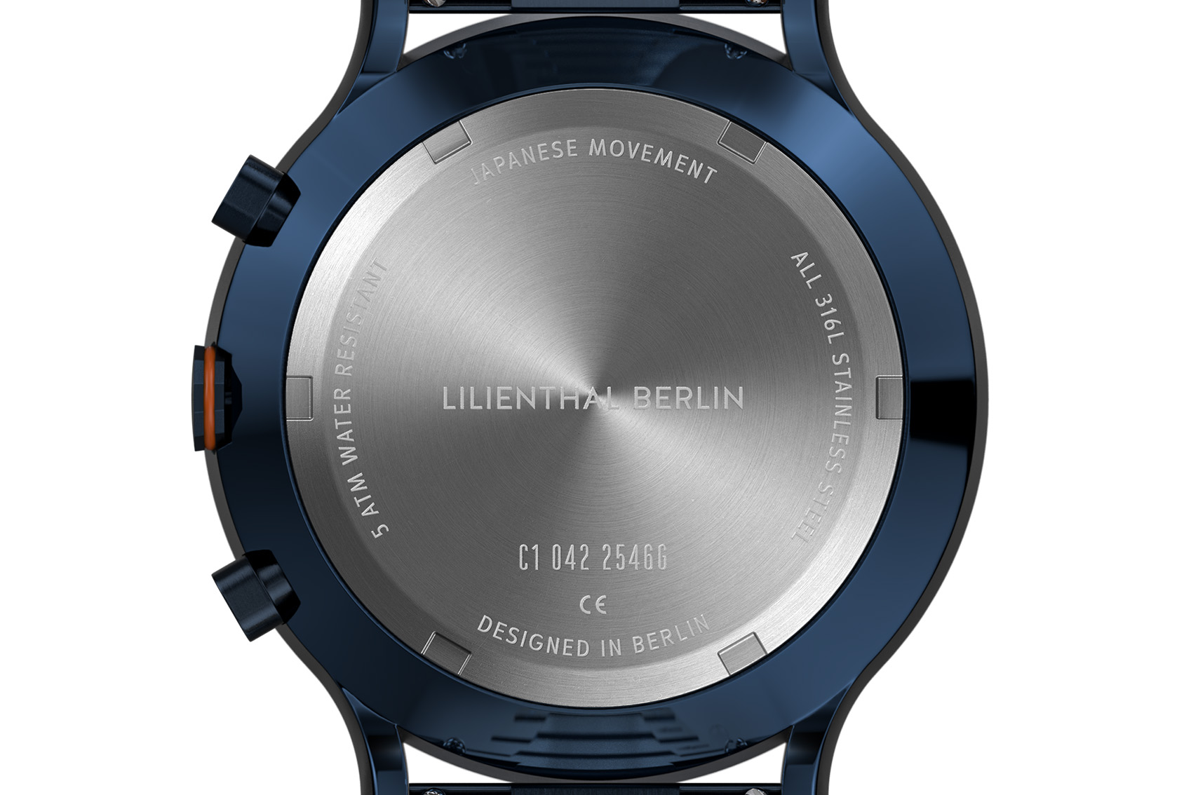 Chronograph Blue Orange - Edelstahl Blau