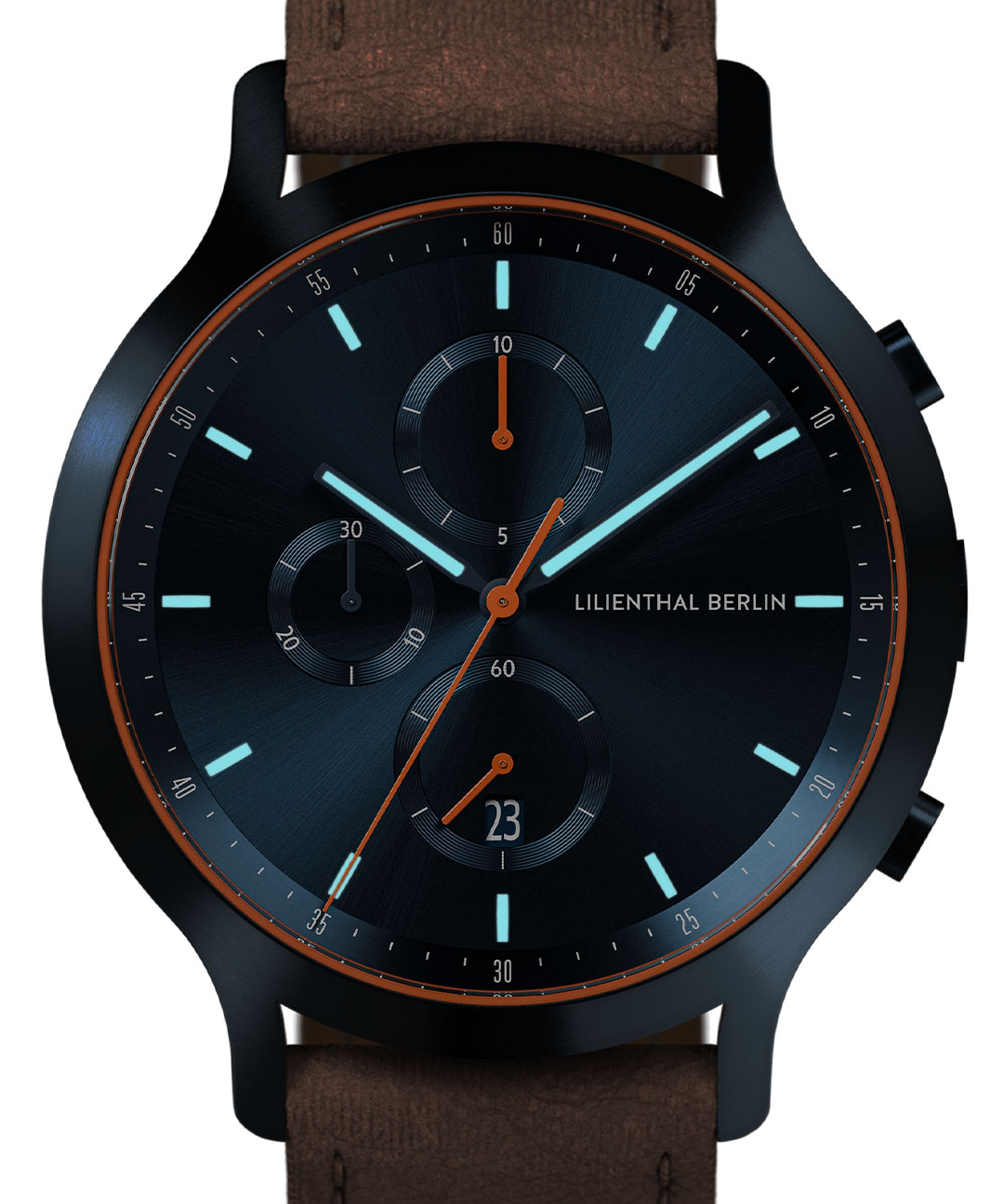 Chronograph Blue Orange - washpaper jasnobrazowy