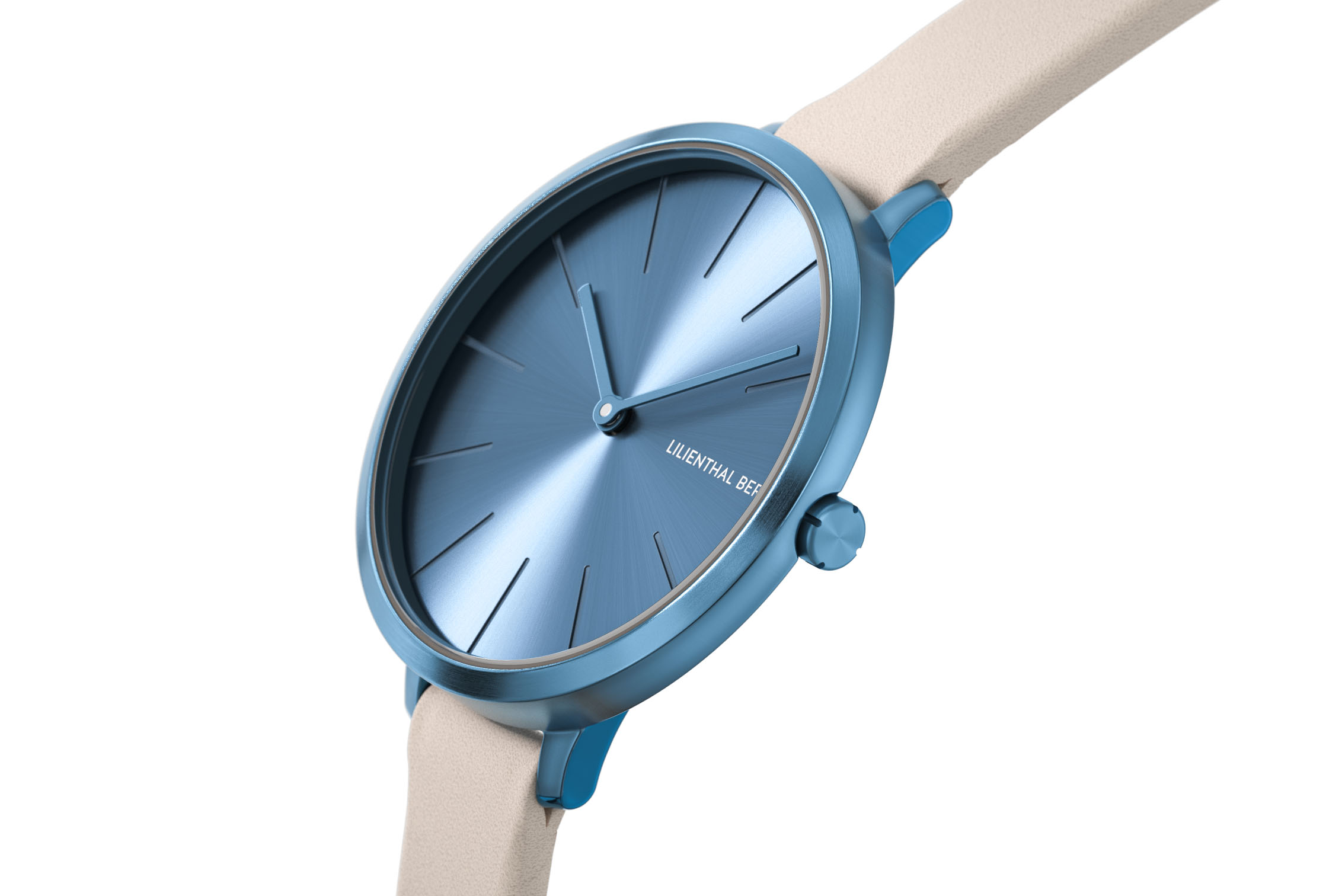 Rosalux Sky Blue - Leder Perlweiß