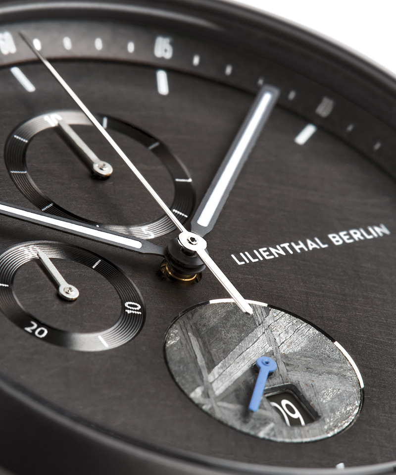 Chronograph Meteorite I - Leder Schwarz