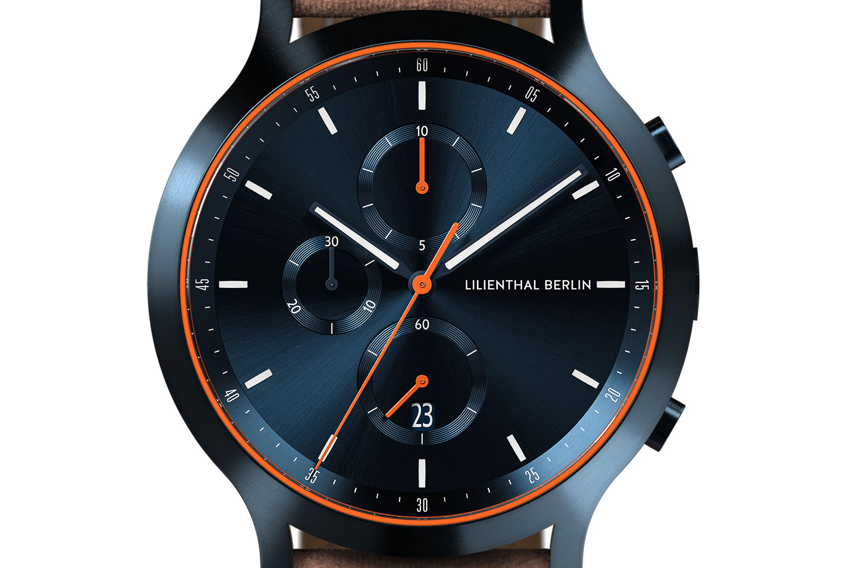 Chronograph Blue Orange - washpaper jasnobrazowy