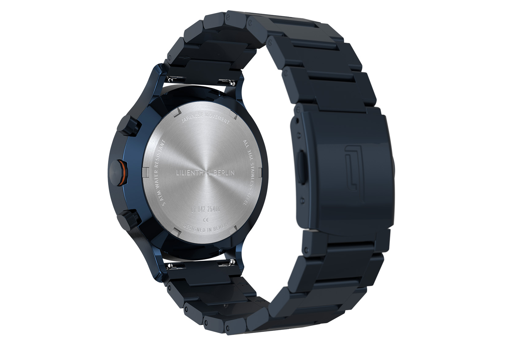 Chronograph Blue Orange - Edelstahl Blau