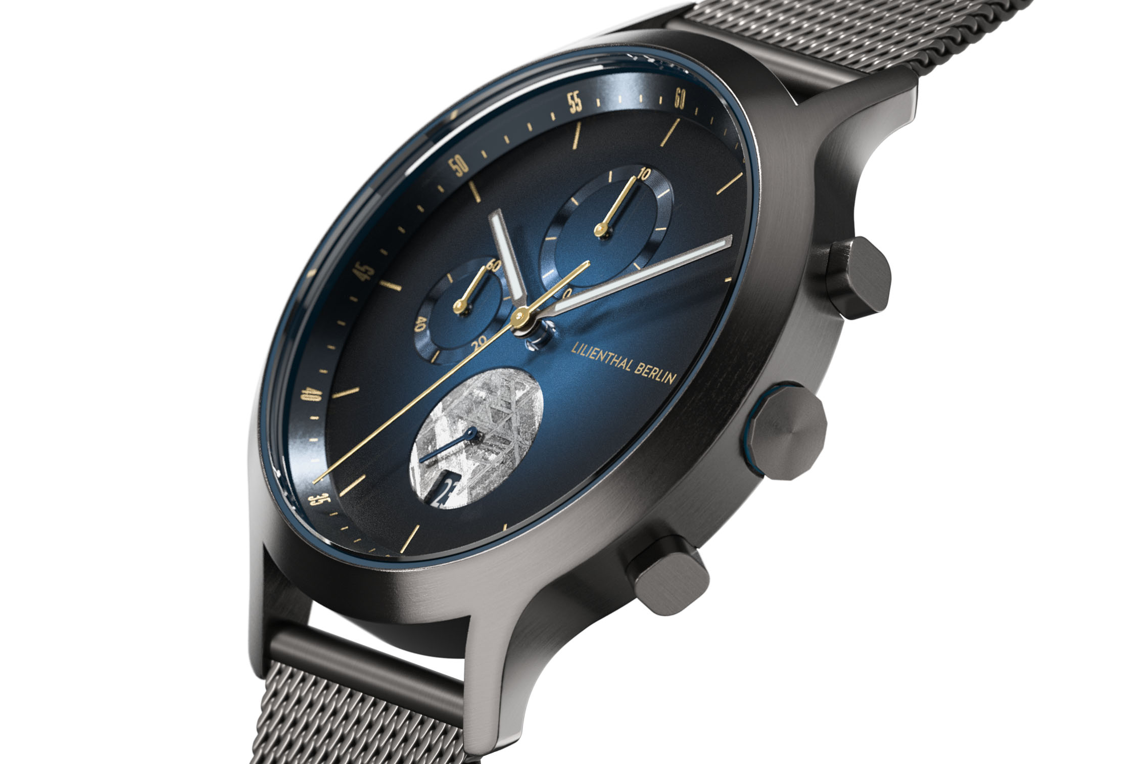 Chronograph Midnight Gold - Mesh Anthrazit