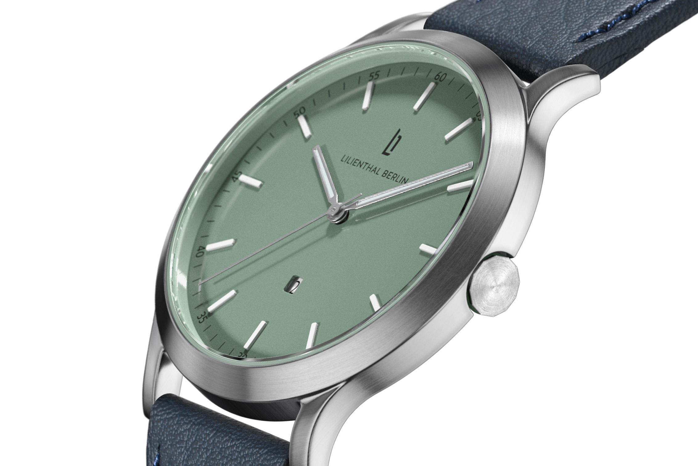 Huxley Silver Sage Green - Leder Dunkelblau