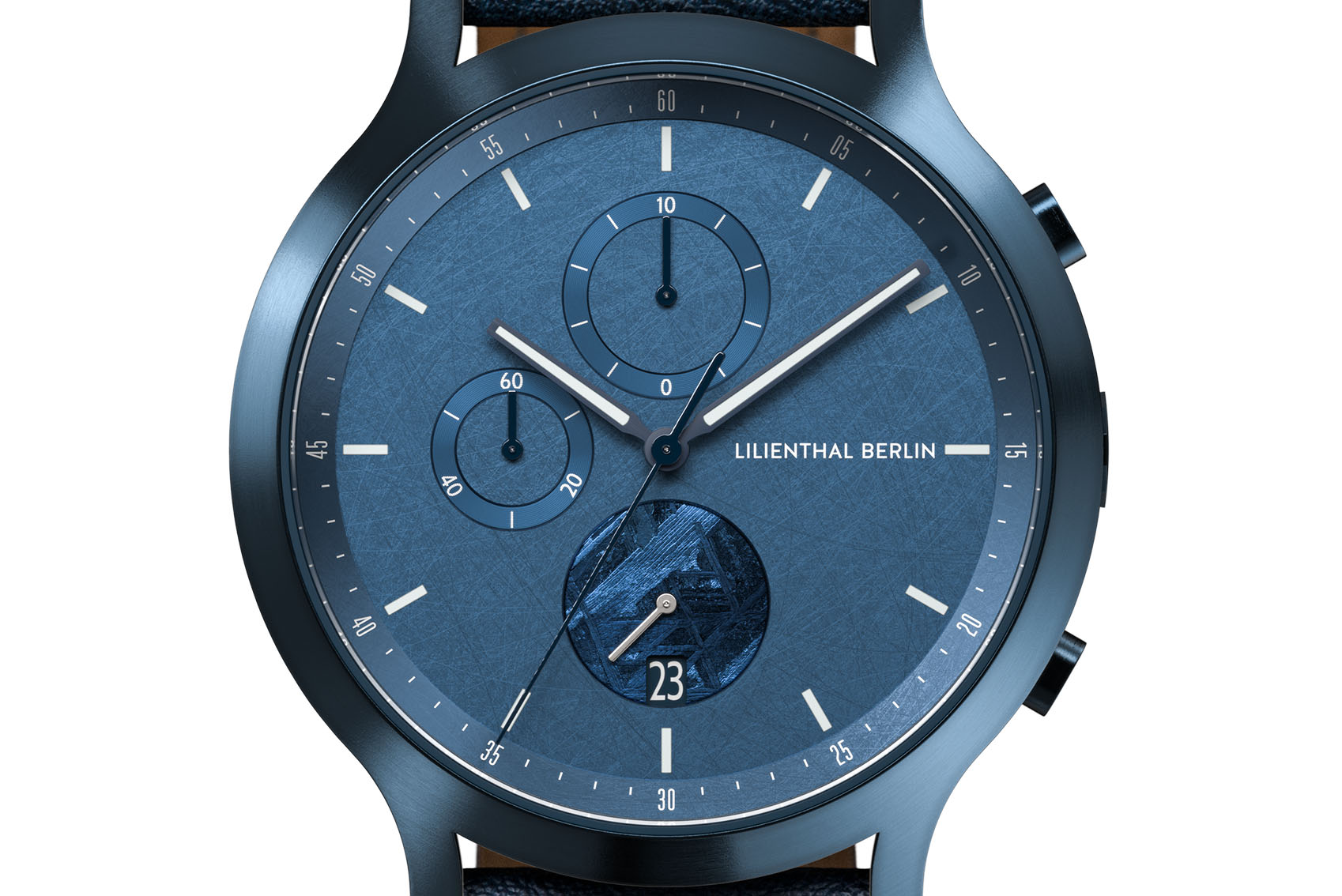 Chronograph Stellar Blue - skóra granatowy
