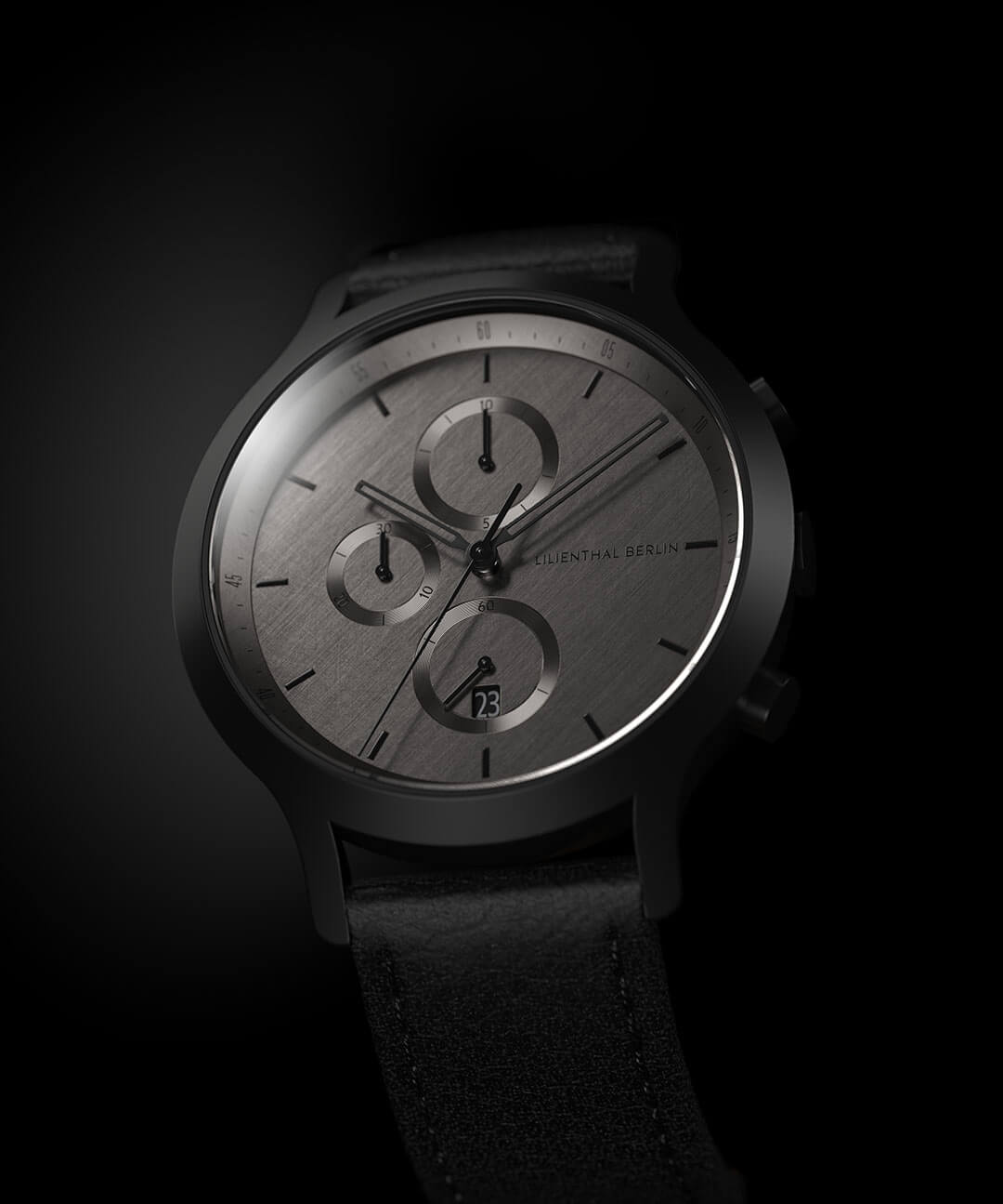 Chronograph Shadow - Leder Schwarz