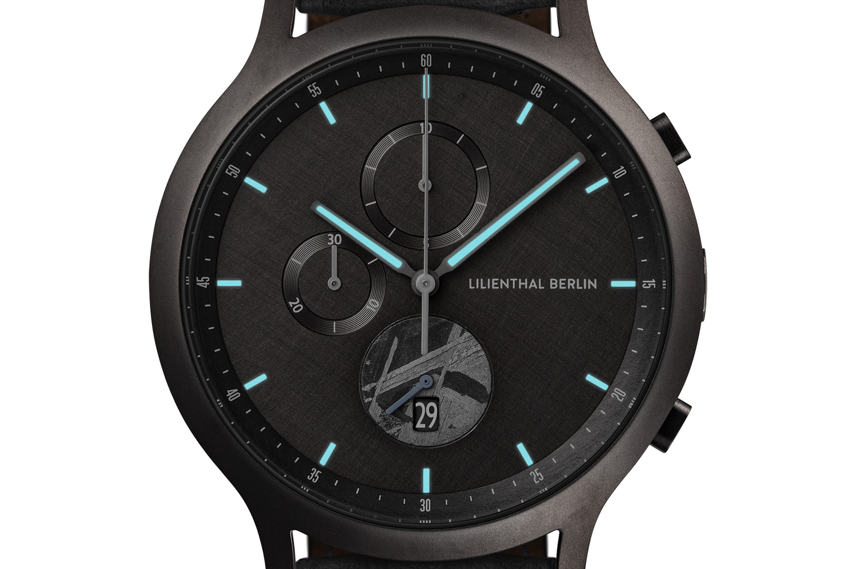 Chronograph Meteorite I - Leder Schwarz
