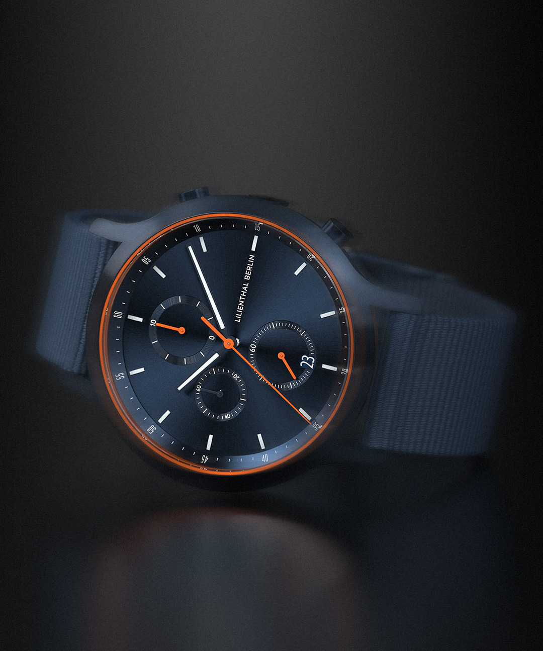 Chronograph Blue Orange - Recycled PET Blau