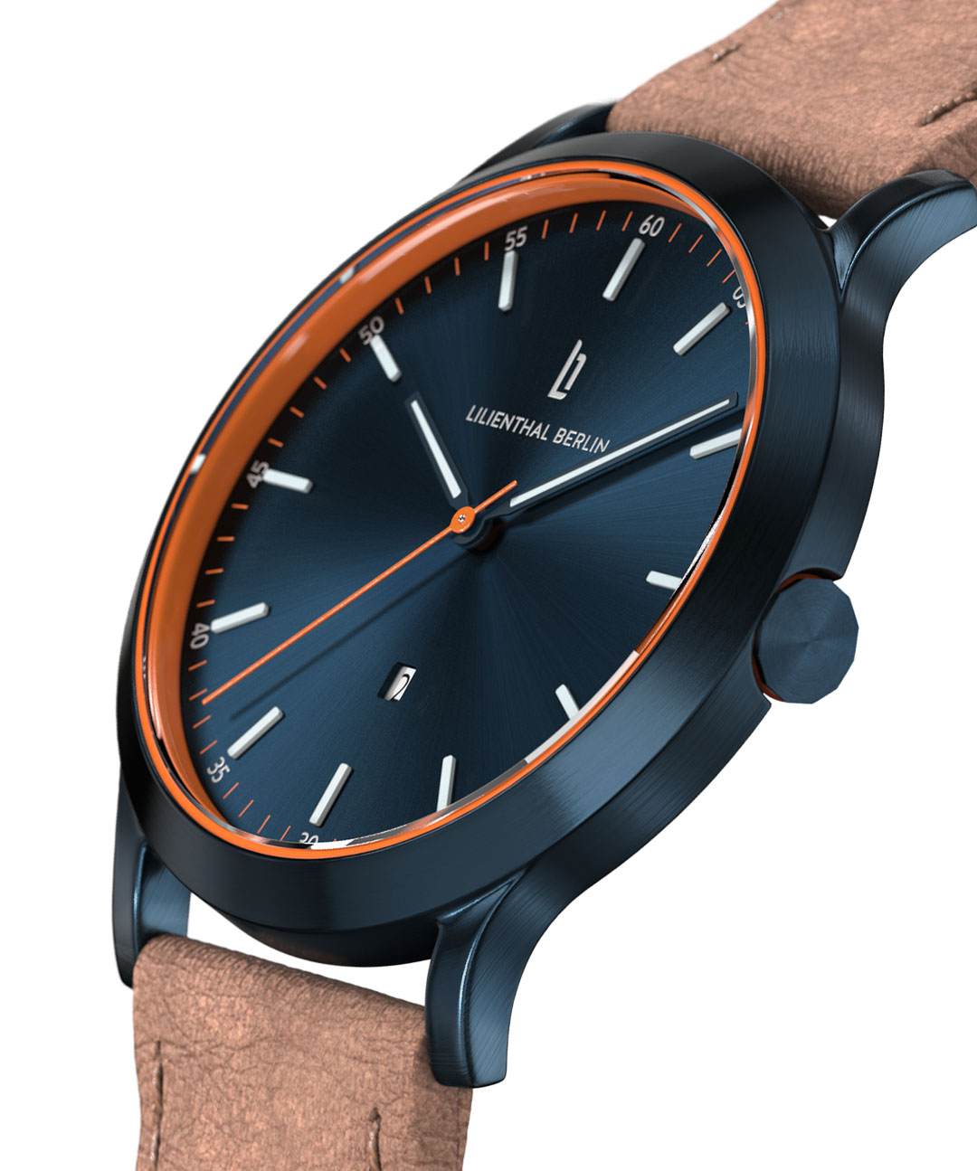Huxley Blue Orange - Paper Leather light brown