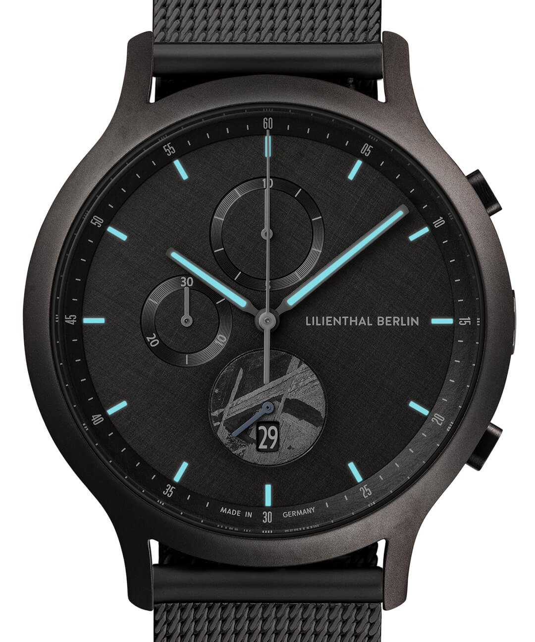 Chronograph Limited Edition Meteorite mesh dark Lilienthal Berlin