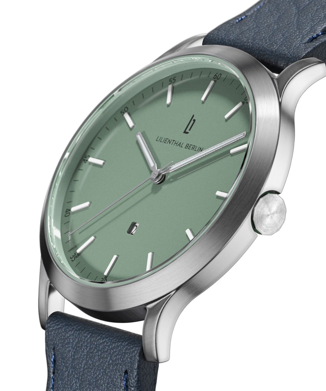 Huxley Silver Sage Green - Leder Dunkelblau