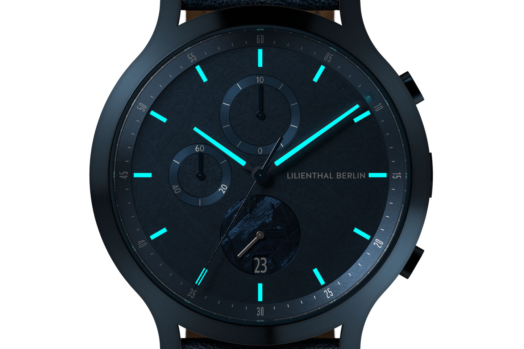 Chronograph Stellar Blue - skóra granatowy