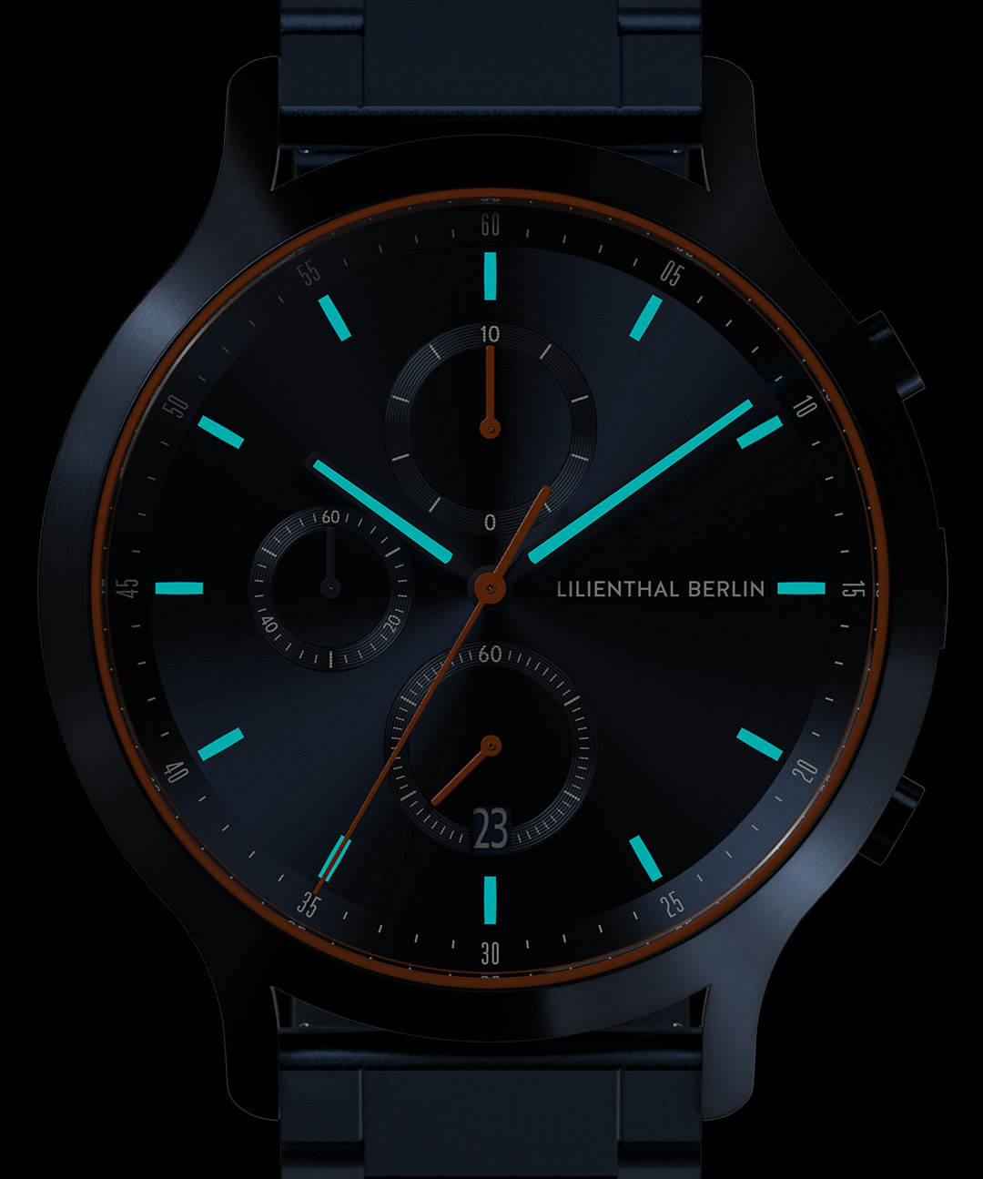 Chronograph Blue Orange - Edelstahl Blau