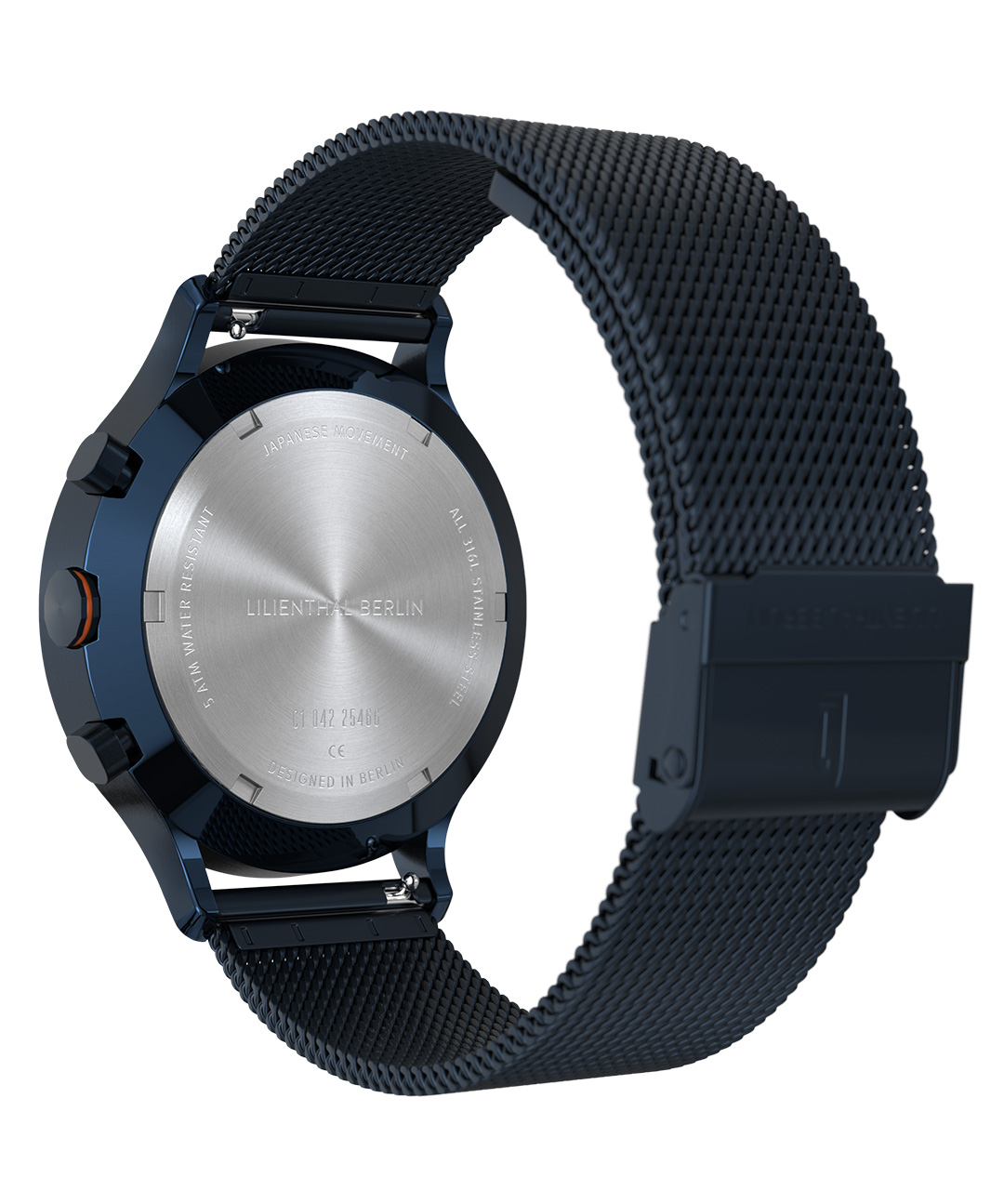 Chronograph Blue Orange - Mesh Blau