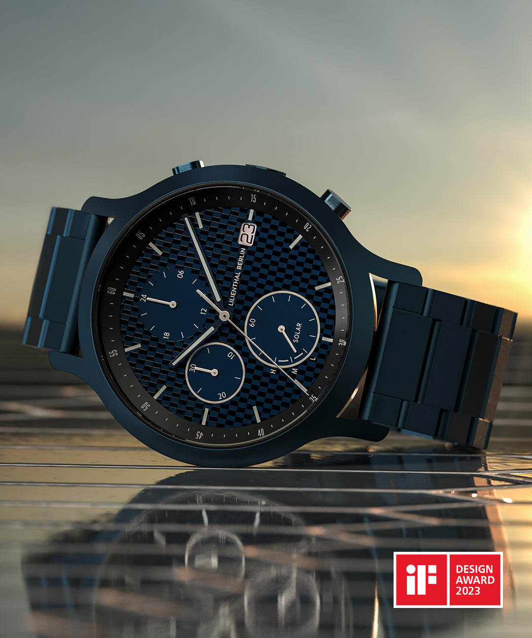 Chronograph Solar II - stal szlachetna niebieski