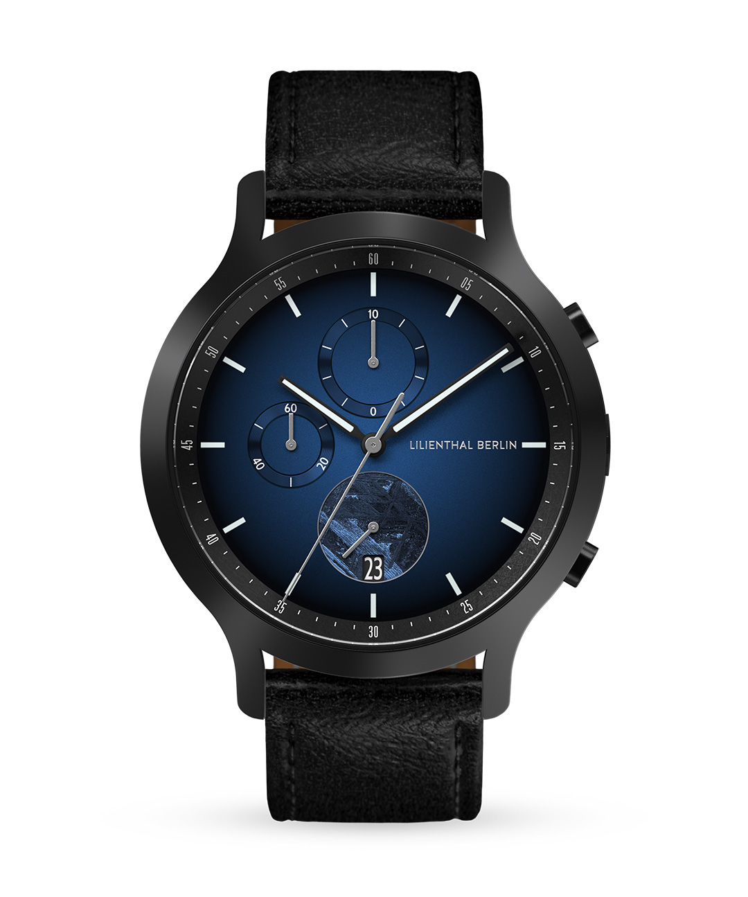 Chronograph Blue Flare - Leder Schwarz