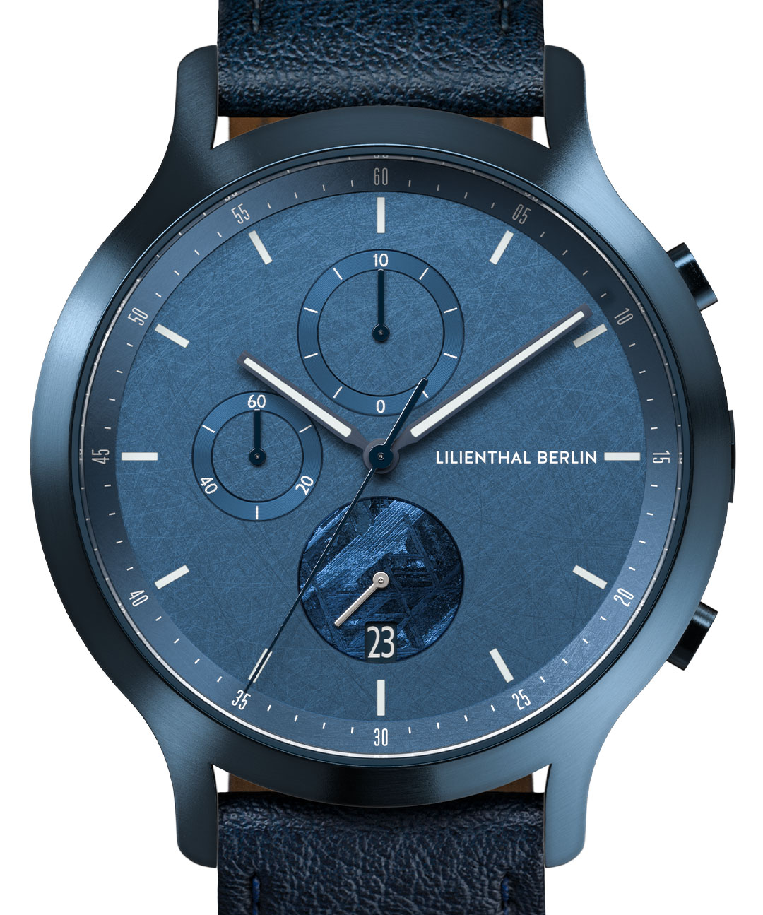 Chronograph Stellar Blue - skóra granatowy