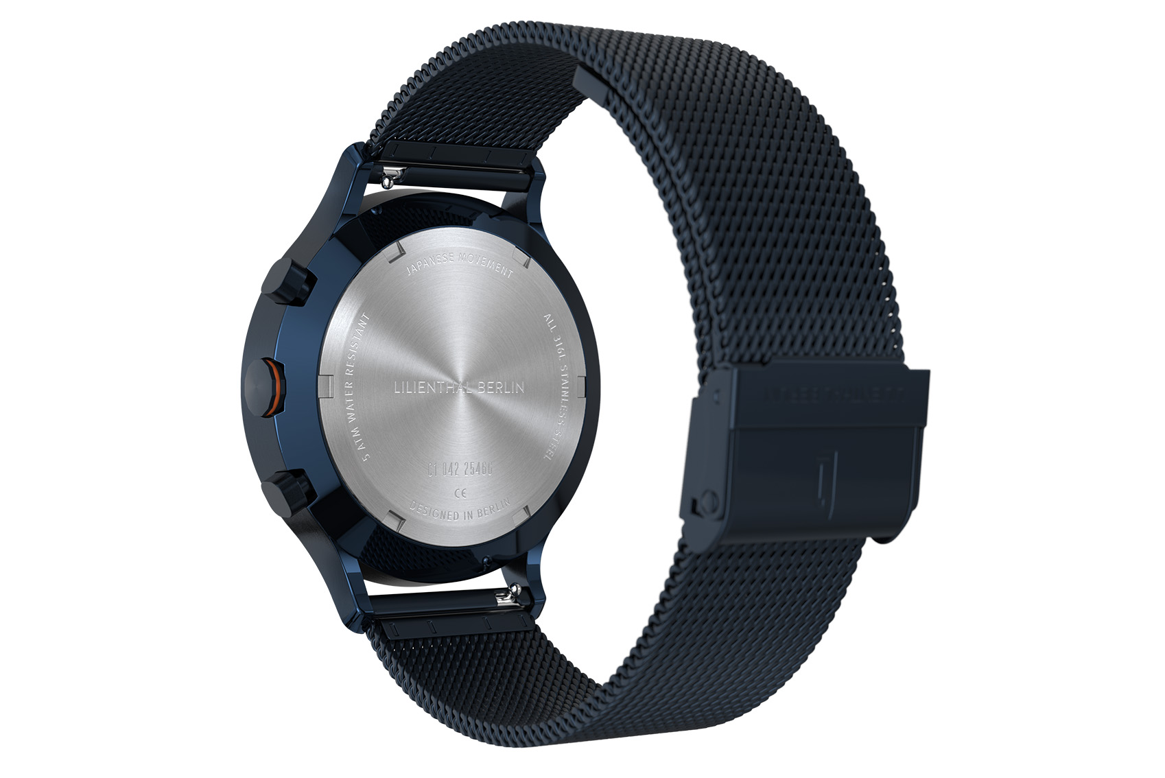 Chronograph Blue Orange - Mesh Blau