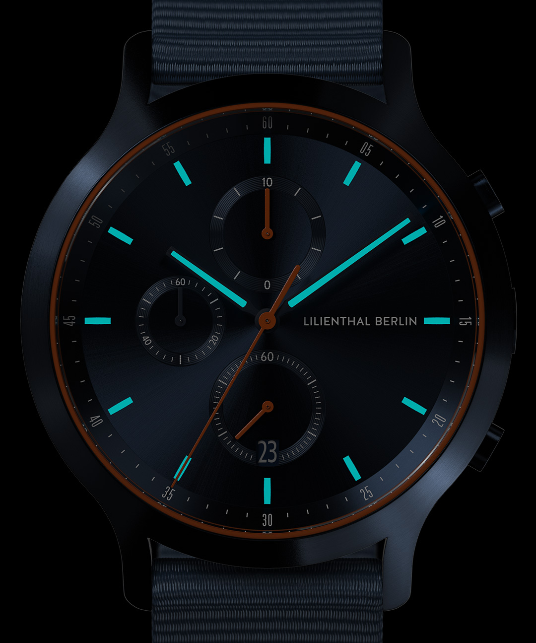 Chronograph Blue Orange - Recycled PET Blau