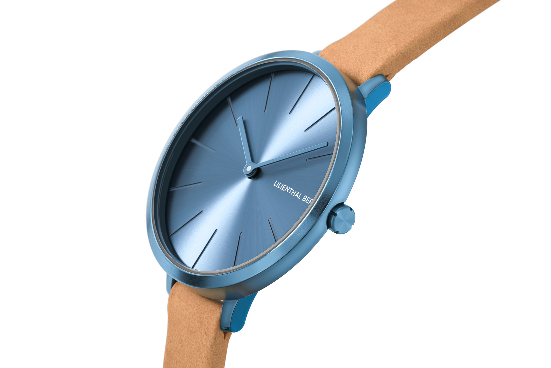 Rosalux Sky Blue - Leder Hellbraun