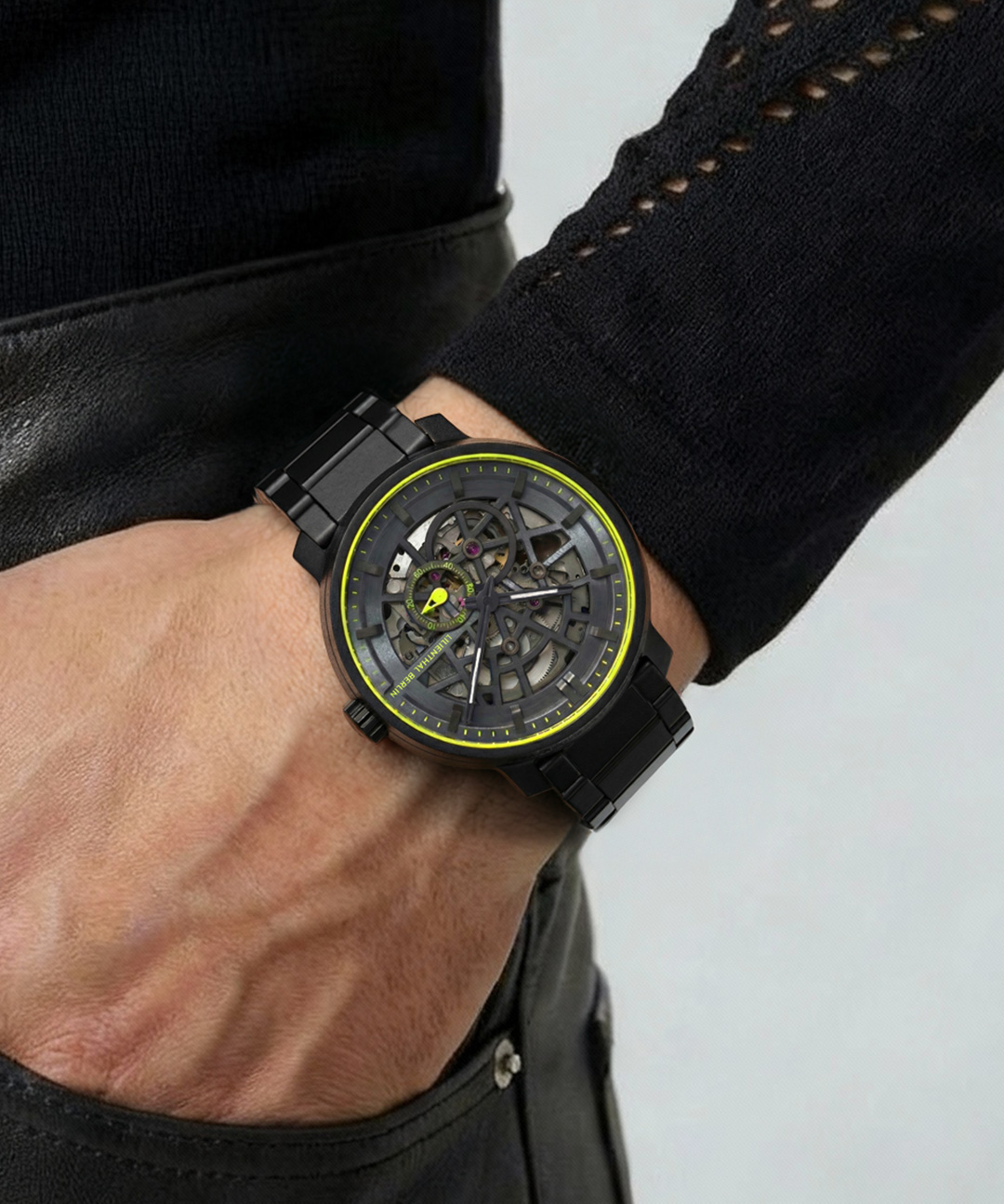 Neolux Skeleton Black Lime - Edelstahl Schwarz