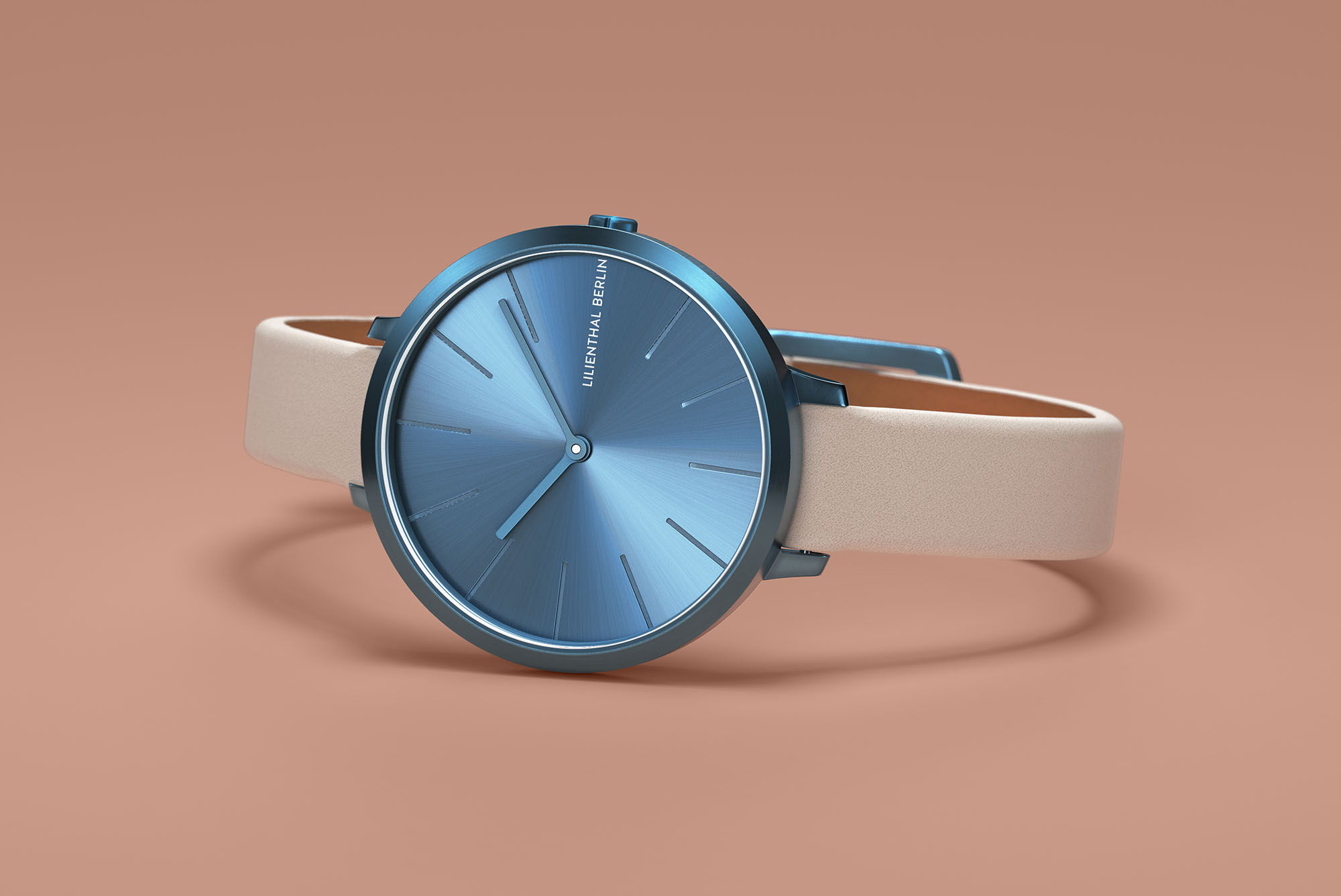 Rosalux Sky Blue - Leder Perlweiß